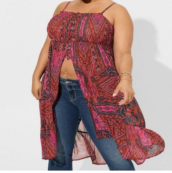 Torrid NWT Chiffon Strappy HiLo Tunic top - Picture 8 of 11